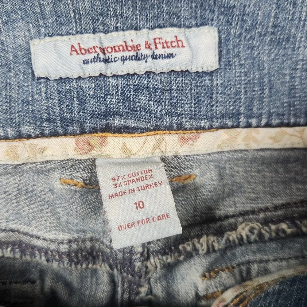 Abercrombie Fitch Jean Micro Mini Skirt sz 10 Low Rise Y2K 90s Skater Retro